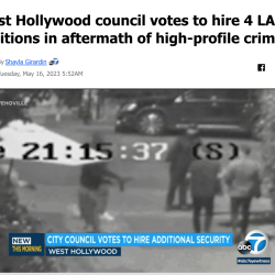 West Hollywood Council Votes to Hire More LASD Positions After High-Profile Crimes